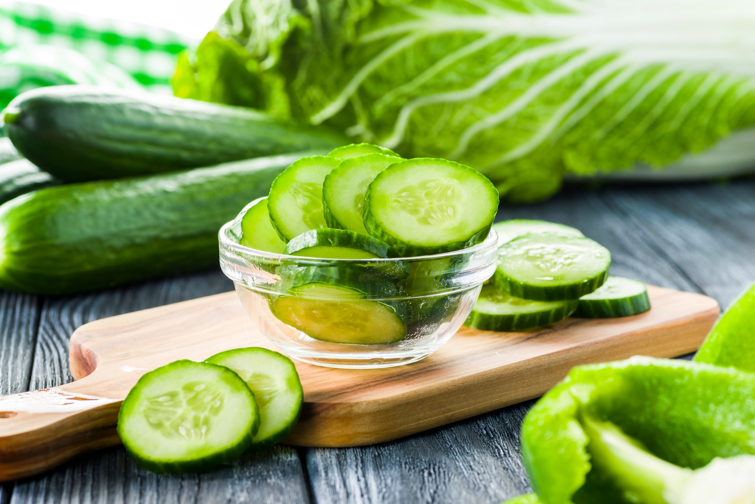 Fresh,Cucumber,Sliced,In,A,Plate,On,Table