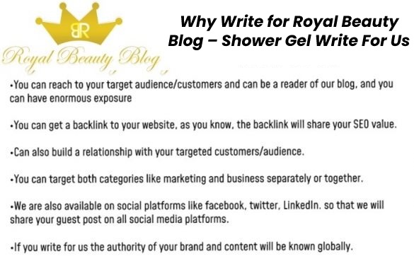 Why Write for Royal Beauty Blog – Shower Gel Write For Us