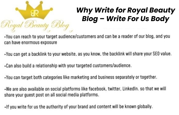 Why Write for Royal Beauty Blog – Write For Us Body