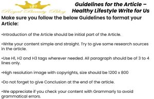 Guidelines for the Article – Healthy Lifestyle Write for Us