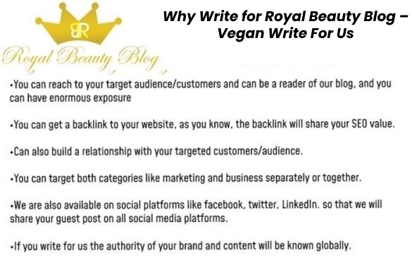 Why Write for Royal Beauty Blog – Vegan Write For Us